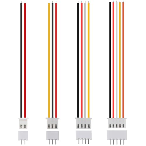 ACEIRMC 40Pairs JST-XH Connector Kit, XH 2.54mm 2/3/4/5 Pin Header Male and Female Connectors Plug Adapter with Flat Wire Cable 200mm 26AWG Compatible with JST XH (2/3/4/5P/Set) - color: 2/3/4/5P/Set