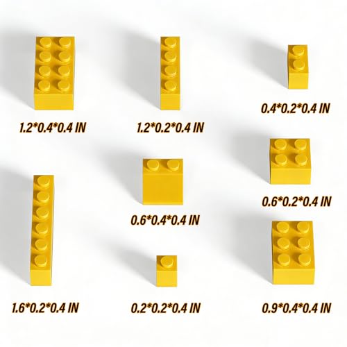Bulk Building Bricks, Compatible with Lego and All Brands, 8 Sizes and A Variety of Colors to Mix and Match，Random Color (240, Yellow) - color: Yellow