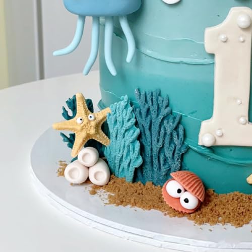 5 PCS Marine Theme Fondant Silicone Mold Seaweed Coral shell crab Shape DIY Handmade Baking Tools, For Theme Cake Cookie Chocolate Candy Decoration Fondant Polymer Clay - style: Coral styles