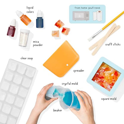 KiwiCo Crystal Geode Soap Making Kit for Kids Ages 7+ | DIY Craft Set Gift