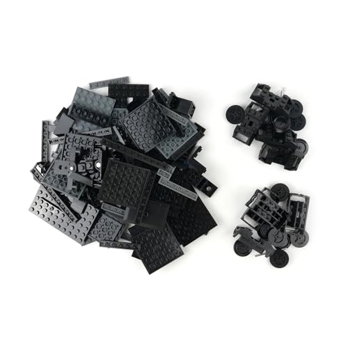 MOC City Creative Building Set – Train Base Wheels, Low-Loader Truck & Railway Tracks DIY Kit (Compatible with Technical Parts 92339, 92088, 4025) (1PCS Low-Loader Truck) - style: 1PCS Low-Loader Truck