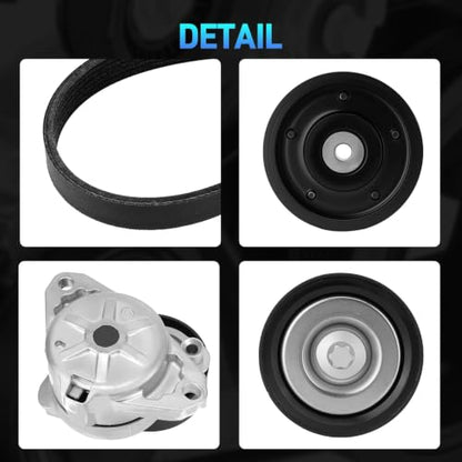 Serpentine Belt Tensioner & Idler Pulley Kit Compatible with Mercedes-Benz