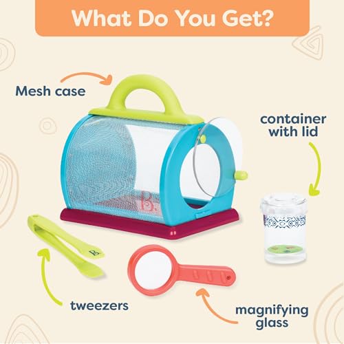 B. toys Bug Bungalow Bug Catching Kit with Mesh Bug House Case, Summer