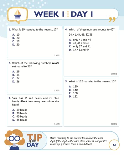3rd Grade Common Core Math: Daily Practice Workbook - Part I: Multiple Choice | 1000+ Practice Questions and Video Explanations | Argo Brothers (Next Generation Learning Standards Aligned (NGSS))
