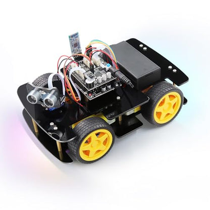 Freenove 4WD Car Kit (Compatible with Arduino IDE), Line Tracking, Obstacle Avoidance, Wireless Control App, Ultrasonic Sensor Motor Servo - color: Without Remote