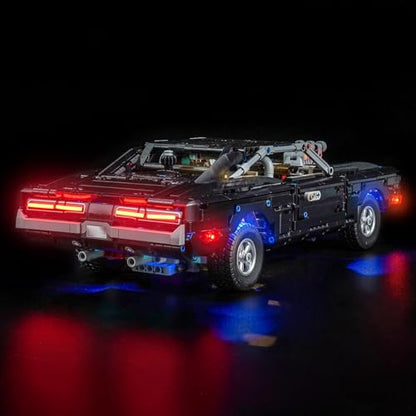 LocoLee Light kit Compatible with Lego Fast and Furious Dodge Charger R/T Car 42231- NOT Actual Model Only Lights, LED Lighting Accessories for LEGO Technic Display Collectors (Standard Version)
