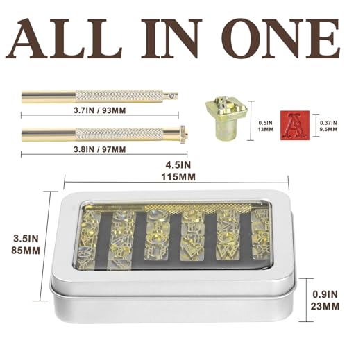 BESTNULE 27pcs Leather Stamps, Leather Stamping Kit, Leathercraft Stamping Tool Set, 26PCS Capital Letter Leather Stamps 9.5mm + 1 Stamping Handle for Leather Craft - color: 9.5mm(27pcs)