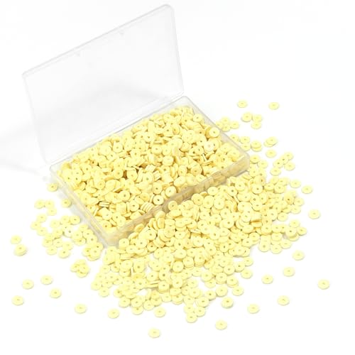 6mm Polymer Clay Beads for Bracelets Making 1000PCS - color: Golden yellow