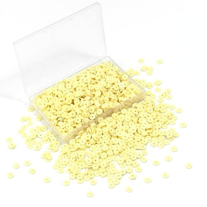 6mm Polymer Clay Beads for Bracelets Making 1000PCS - color: Golden yellow