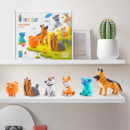 HEY CLAY Dog Story Air Dry Clay Kit for Kids Toys 6-8 Years Sculpting Set - color: Dog Story