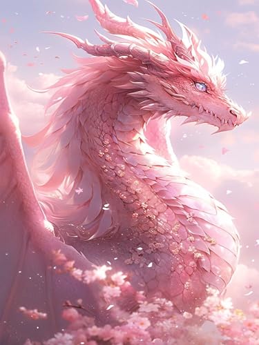 XUCNWL Diamond Art Kits for Adults, Pink Dragon Diamond Painting - color: Dragon-1, size: 11.8x15.7in(30x40cm)