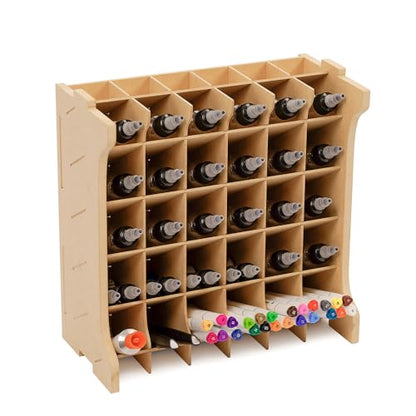Paint Rack Organizer for 30 Bottles, Craft Supplies Storage, MDF Material, Tools Storage Suitable for Tamiya Paints, Miniature Model Paint Set GK9 - size: 30 Holes Paints