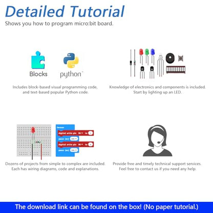 Freenove Super Starter Kit for BBC Micro:bit (Not Included, Works with V1 & V2), 266-Page Detailed Tutorial, 191 Items, 38 Projects, Blocks and Python Code - color: Without Micro Bit