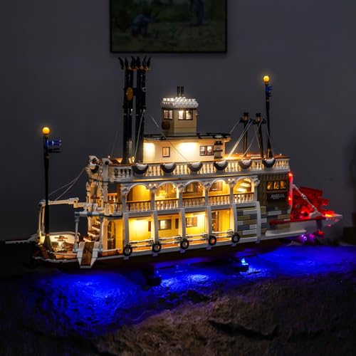 LocoLee Light kit Compatible with Lego 21356 River Steamboat - No Model Only Light, LED Lighting Accessories Compatible with Lego 21356 Canal Steamers Building Set (Standard Version) - style: Standard Version