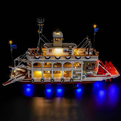 LocoLee Light kit Compatible with Lego 21356 River Steamboat - No Model Only Light, LED Lighting Accessories Compatible with Lego 21356 Canal Steamers Building Set (Standard Version) - style: Standard Version