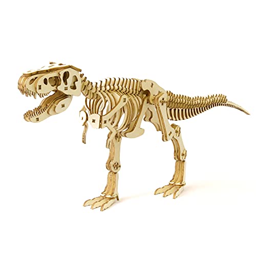 Tyrannosaurus Wooden Dinosaur 3D Puzzle - Fun DIY Wood Craft Kits - Ideal Gift for Birthdays and Party Favors - style: T-Rex