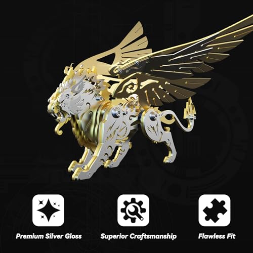 FILASLFT 3D Metal Puzzles for Adults,Mechanical Model Kit Golden Tiger - color: C4-white Tiger-golden
