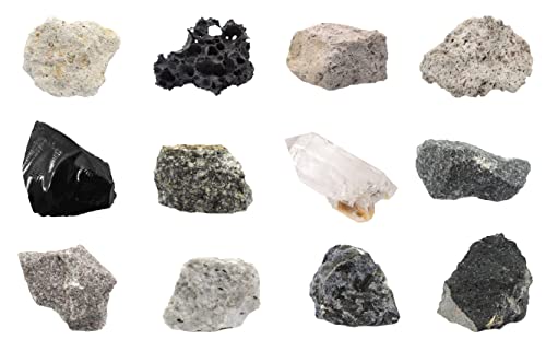 Eisco Tech Cut Igneous Rocks Science Kit, Geologist Selected, 1", 12 Piece