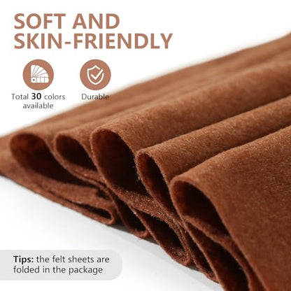 Coffee Soft Felt Sheet 36'' X 36'', 1.4mm Felt Fabric Sheet for Crafts - color: Coffee