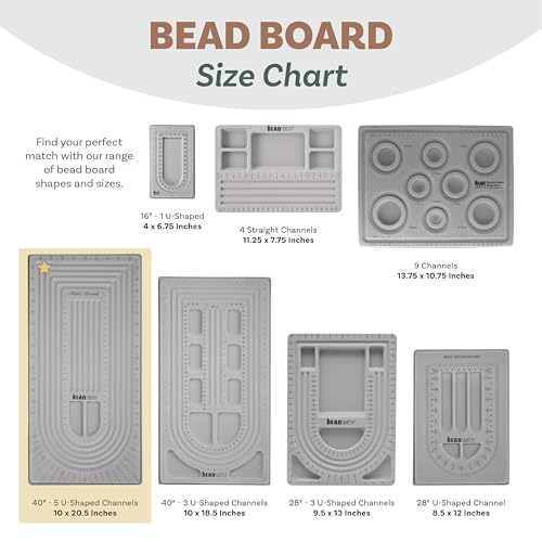 The Beadsmith Bead Board, Grey Flocked - size: 40" - 5 Channel