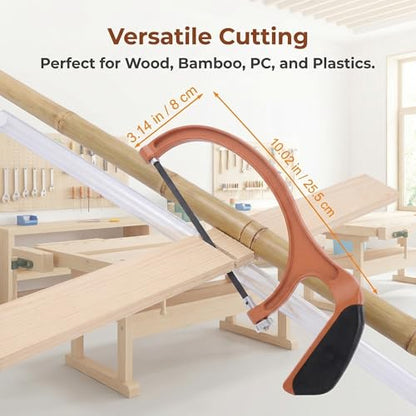 Angoily Hand Saw, Hacksaw with 5 Blade Replacement, Children Mini Table Saw for Wood Cutting, Kids Handsaw Hobby Hacksaw for Tree Trimming,PVC Pipes, DIY Woodworking Crafts