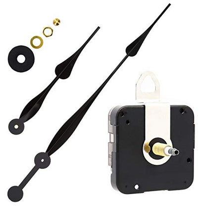 Youngtown High Torque 1-3/32" Long Shaft Clock Movement Kit 12" Black Hands - color: Black, size: 1-3/32 inch Total shaft length