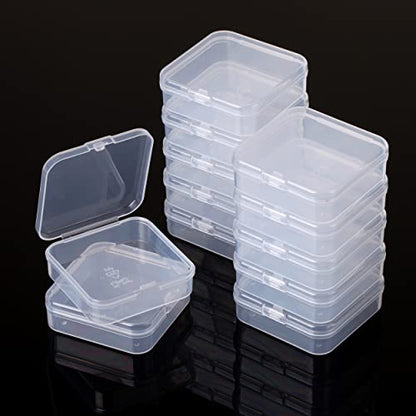 Mr. Pen- Bead Organizer Box, 12 pcs, Clear - color: Clear White, size: 12 Pcs(2.15"x2.15"x0.7")