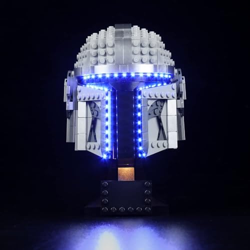 VONADO LED Light Kit Compatible with LEGO The Mandalorian Helmet 75328 (Lights Only, No Models) Creative Lighting Set Accessories Compatible with LEGO 75328 Building Set - style: Light Compatible with Lego Mandalorian Helmet 75328