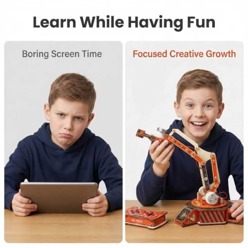 Robot Arm Kits, Robotics for Kids Ages 8-12 14-16 STEM Toys, 360° Rotation