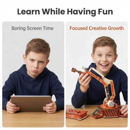 Robot Arm Kits, Robotics for Kids Ages 8-12 14-16 STEM Toys, 360° Rotation