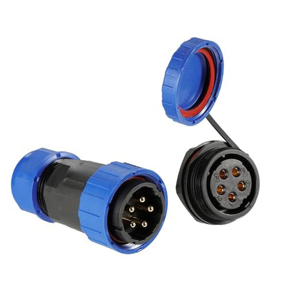 TY32 5 Pin Quick-Connect Plug & Socket, IP67 Dustproof, 30-Second Quick Wiring, for Wiring of Production Line Equipment - color: Back Nut, size: 5 Pin 45A