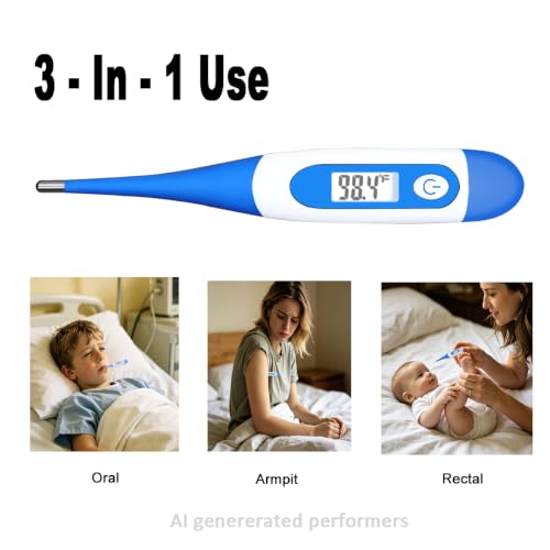 Digital Thermometer，BESTWYA Thermometer for Adult (A, Pack of 4)
