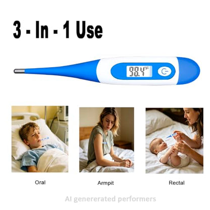Digital Thermometer，BESTWYA Thermometer for Adult (A, Pack of 4)