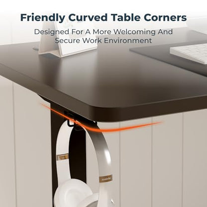 55''x 24'' Standing Desk Electric Adjustable for Home Office - color: Black, size: 5524