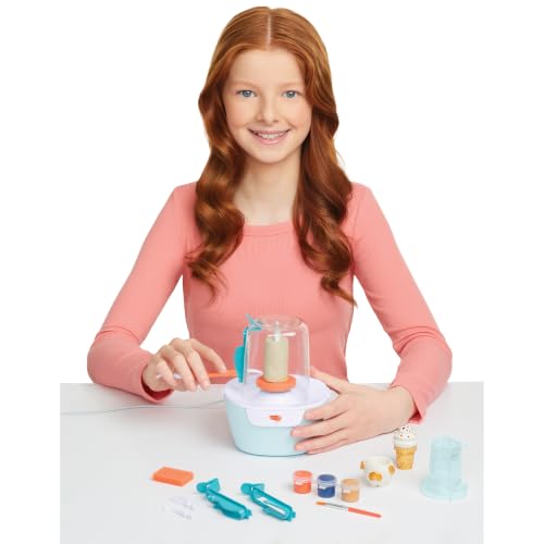 Make It Real Mini Pottery Studio - 26-Piece DIY Pottery Kit with Mess-Free Air Dry Clay - Create 10 Miniature Projects, Beginner to Master Levels - Innovative Centering Tool - Great for Kids Ages 8 - style: Standard