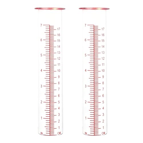 7'' Capacity Rain Gauge Replacement Tube Glass, 2 Pcs - color: Red-2 PCS