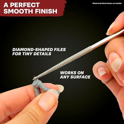 The Army Painter Miniature and Model Files, Set of 3, Round, Diamond & Flat and Triangle for Plastic, Resin and Metal for Role Play, Model Painting