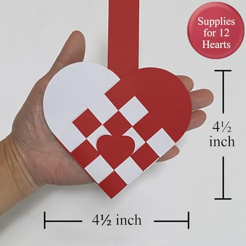 12 DIY Danish Heart Baskets. 4x4 Checkered Pattern with Central Heart. Precut and Ready to Use, No Tools Needed. Traditional Weaving Paper Craft to Make Julehjerter. for Expert Crafters Only - color: 4x4 With Center Heart Kit