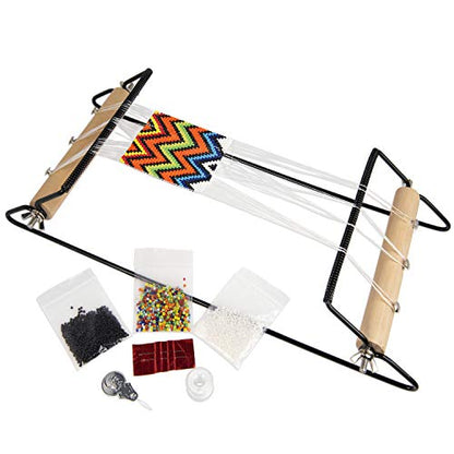 The Beadsmith Extra Wide Metal Bead Loom Kit, Includes Extra Wide Loom (14.5" x 6" x 8.5"), Thread, Needles, and 36 Grams Glass Beads for Bracelets, Necklaces, Belts, and More - size: 14.5" x 6" x 8.5"