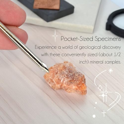 Eisco - Mineral Test Kit with 9 Raw Mineral Samples and Testing Tools - Includes Streak Plate, Magnet, Hand Lens, and More - Classroom and Field Geology Identification Kit