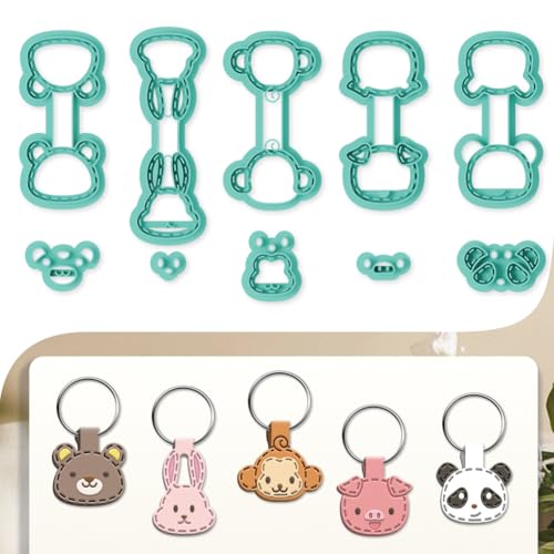 beinkmake 10Pcs Animals Keychain Polymer Clay Cutters for Adults Cute Animals Avatars Polymer Clay Keychain Cutter for Jewerly Making Birthday Party Gifts DIY Supplies - style: Little bear