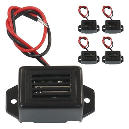 6 Pack Mini Buzzers, 12V Leads 400Hz Electronic Components, Mechanical Buzzer for Morse Code Projects/Electronic Enthusiasts