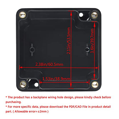 LeMotech Electrical Box ABS Plastic Project Box IP65 Waterproof Junction Box Project Case Universal Enclosure for Electronics Black 2.48x 2.28x 1.37 inch(63x58x35mm)(Pack of 1) - color: Black (1 pack), size: 2.48" x 2.28" x 1.37"