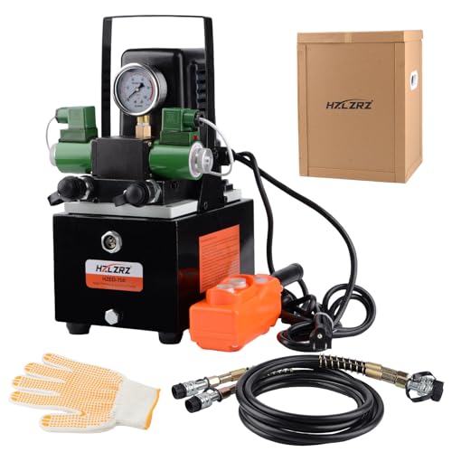 HZLZRZ Two Way Electric Hydraulic Pump Power Pack Unit 2 Stage Double Acting 110v/120V 10k psi (1st Stage/290 Psi, 2nd Stage/10,000 Psi),Two Way Mini - style: HZED-700