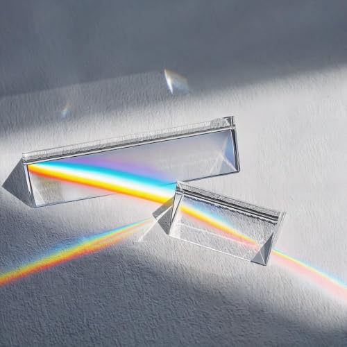 4PCS Crystal Triangular Prisms 2" /4" Light Clear Triple Prism Optics Kits - size: 2"/4"-2set