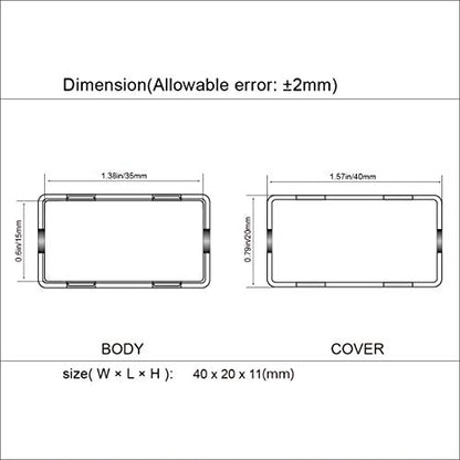 LeMotech Project Box 10 Pieces ABS Plastic Electrical Project Case Small Junction Box for Electronics Black 1.6 x 0.8 x 0.4 inch (40 x 20 x 11 mm) - size: 1.6" x 0.8" x 0.4"(10pc)