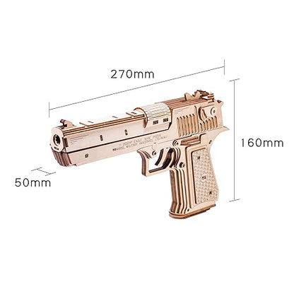 MU 3D Wooden Puzzle for Adults Model kit Building Wood Desert Eagle, Toy Wooden Puzzles Gun, DIY Kits for Men Gifts Birthday Collectible Hobbies Kit - color: Desert Eagle