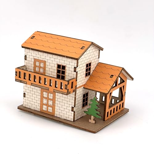 Log Cabin 3D Wooden House Puzzle,DIY Mini Building Model Kit，002 - color: 002