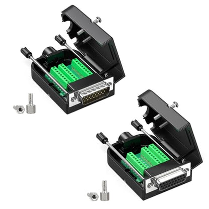 2PCS (1Male + 1Female) DB26 Solderless 3Row 26Pin Serial Terminal Adapter - style: Male+Female