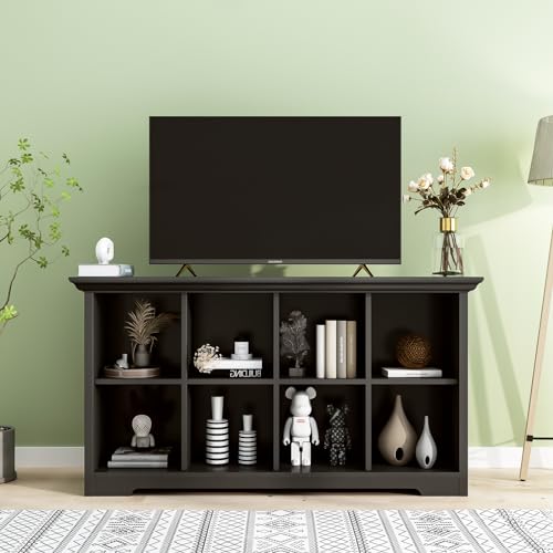 OSCHF 8-Cube Open Bookcase with Base, 2-Tier Low Cabinet, Black - color: Black, size: 8-Cube